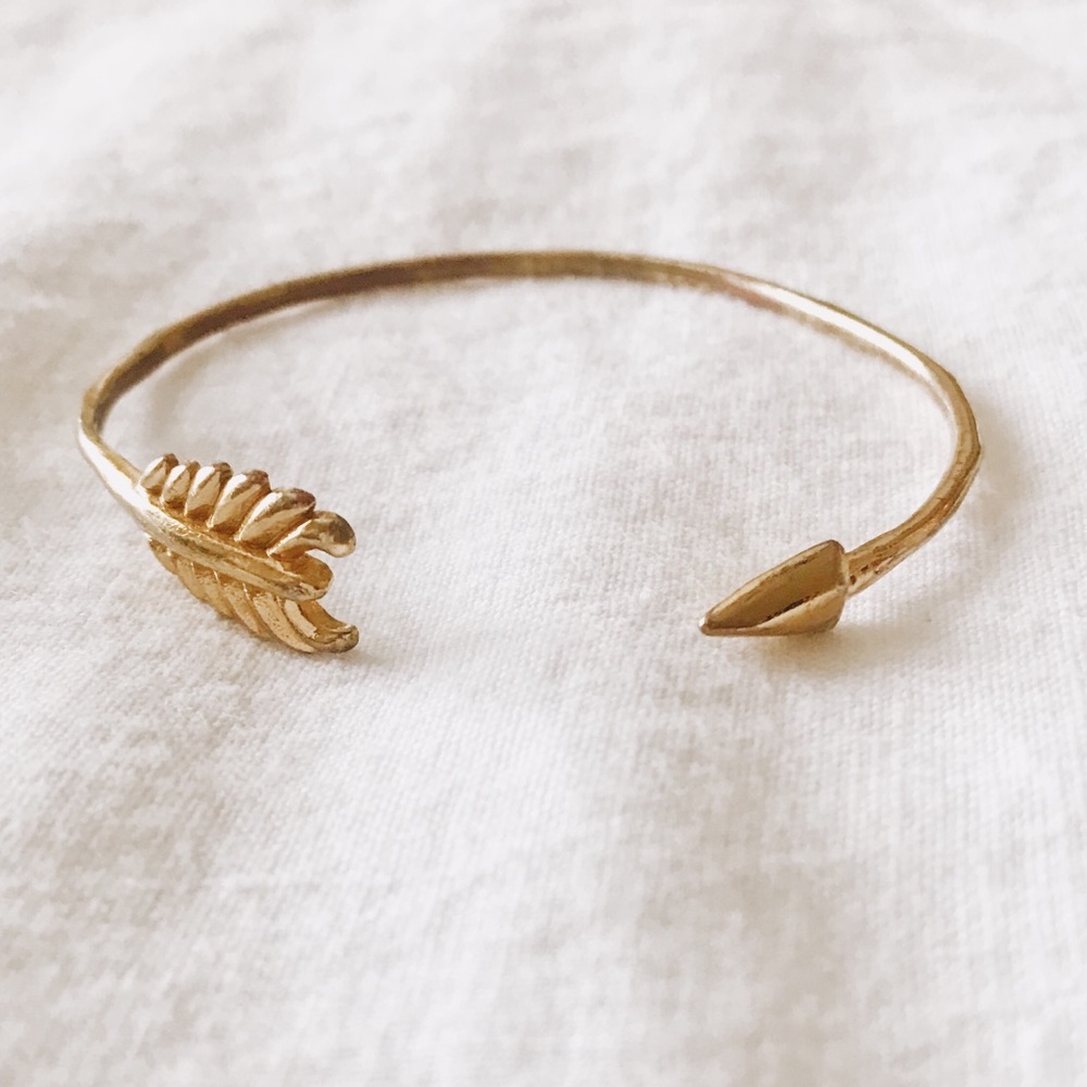 Anthropologie Arrow Gold Bracelet